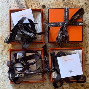 Hermès Orange Gift Boxes with Ribbons